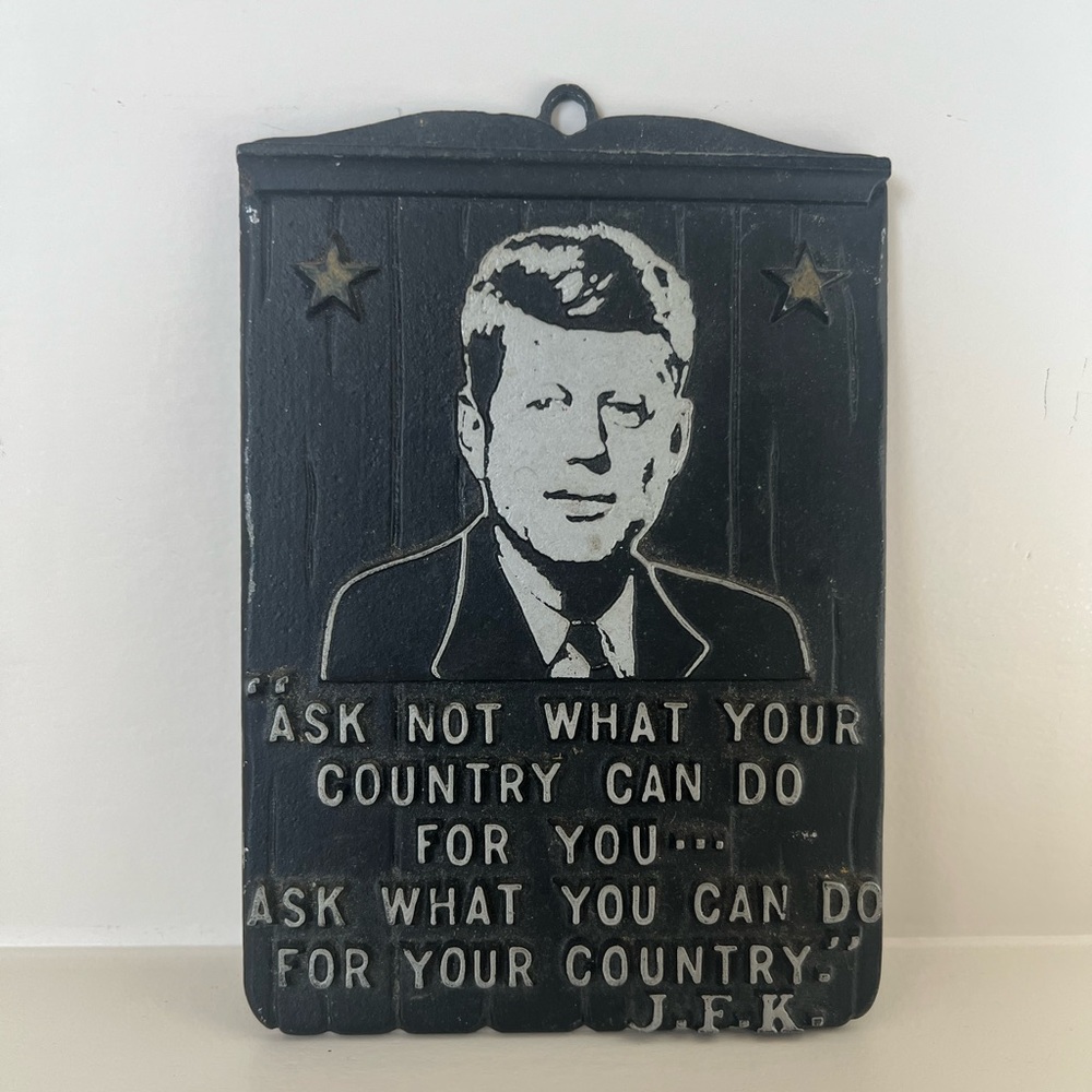 Vintage John F Kennedy Plaque